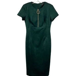 Calvin Klein green velvet midi dress